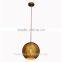 cutout modern chandelier lamp in brass color with ball shade