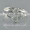 Hot Women Silver Tone 2 Heart Crystal Cuff Bracelet Bangle Fashion jewelry Gift