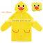 PU fabric beautiful kids rain jacket waterproof wholesale