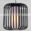 Best Price Pendant Lamp Hot Sale Black Iron Cage White Fabric Inner Shade Indoor Fancy Restaurant Hanging Light From Guzhen