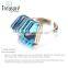 Fashion jewelry 2015 acrylic gold ring blue adjustable rings jewelry