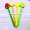 Bright color fruit shape ballpoint pen carbon black pen plastic black ball pen