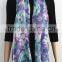 Purple Floral Print Blended Scarf