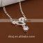 2015 Wholesale hanging crystal charm silver handmade anklet