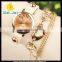 newest stylish charming wrap leather with rhinestone pendant bracelet watch(WJ-3563)