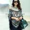 2015 new winter Color matching tassel loose bat sleeve knit sweater shawl female cape coat