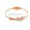 New Fashion Jewelry Stainless Steel Rose Gold Crystal Butterfly Clover Bangle Bracelets