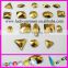 Hot sell golden / jet hemaitate color sew on crystals with holes flat back rhinestone mixed size and shape