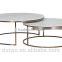 Shunde modern home furniture stainless steel exotic coffee table with marble