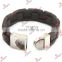 Unique Designer 316L Stainless Steel Bracelets Black Leather Knitted Magnetic Clasp Bracelet Men Jewelry(LB15112303)