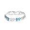 925 Sterling Silver Blue Opal Unique Symbol Personalized Bracelet SBI180W