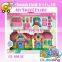 Doll house plastic villa with furniture set plastic villa set toy