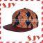 Floral Print Custom strapback hat with leather brim