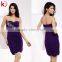 Elegant off shoulder flower party dress sexy purple pencil dress