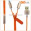 Fast charging multi-function 2 in 1 zipper usb data cable colorful cable zipper line usb cable for phone charger