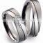 Alibaba wholesale Top quality brushed stainless steel rings black and rose gold plated Titanium Couple Rings