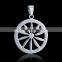 Fashion stainless steel round sun flower pendant necklace for men women