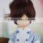 Cute synthetic dark brown 1/6 bjd doll bob wigs with ponytail
