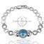 18KGP platinum plated crystal rhinestone blue Austria crystal elements women drop charm bangle bracelet fashion jewelry B019