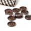 Coffee Brown 4 Holes Natural Corozo Nut Button with Round Rim for Man's & Women's Suit