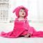 Cute Pink stitch Flannel Baby Hoodie Blanket