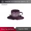 Promotion coffee cup with saucer high temperature color glaze cup set
