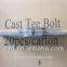 cast tee bolt, t-casting with bolt and washer