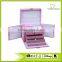 Pink Luxury Jewelry Box/wood Portable Jewelry Display Cases