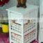 Three layers white wooden storage cabinet