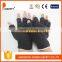 Half Finger Gloves With PVC Dots Black Cotton Polyester String Knit Gloves