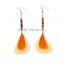 Carnival Jewelry Feather Hoop Earrings for Women,Exaggerated Handmade Beaded Earrings