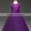 Children girl sleeveless dress embroidered princess lace  wedding dress