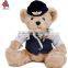 Custom Captain Pilot Teddy Bear Plush Toys With Uniform