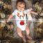 Newborn baby christmas romper infant white reindeer clothes