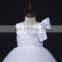 White Bowknots Back Full-length Party Birthday wedding princess baby Girls Clothes Children Kids Girl