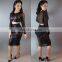 Transparent sexy night dress for woman two piece crop top sexy clubwear bodycon dress 2016