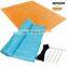 Sand Free Blue And Orange Folding Picnic Beach Mat With 4 Stakes Waterproof Parachute Nylon Compact Outdoor Beach Blanket