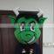 Custom mascot head handmade green bull mascot head