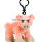 Custom mini stuffed pink pig plush animal keychain toy