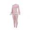 Casual Women Long Sleeves Back Zippers Bodysuit Skinny Raised Lines Pattern Outdoor Wear Stacked Jumpsuits
