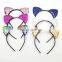 free ship Reverse Glitter Sequins Girls Cat Ear Hairband Headband Flip Girls DIY Hair Accessories For Kids Mermaid Hair Hoop