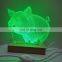 3D Night Light USB DIY Night Lamp Custom For Wedding Christmas Gift Holiday Wooden Base