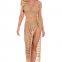 Hand-woven beach hollow tassel split swimsuit suit