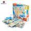 64 pieces custom cardboard map jigsaw puzzles game toy