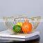 Fruit Basket Creative Geometry Countertop Iron Gold Plated Black Vegetable Mesh Metal Bowl Kitchen Storage Wire Fruit Basket