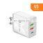 New 3usb+pd high-power 36w fast charge charging head European standard pd multi-port charger qc3.0 charging head