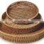 Supermarket round fruit and vegetable food grade plastic rattan basket display bread basket storage basket