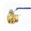 High Pressure 3 Way Mini Butterfly Handle Brass 1/2 Ball Valve Body