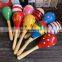 Fashion New Practical Hot Wooden Maraca Wood Rattles Kid Musical Party Favor Child Baby Shaker Toy