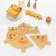 16.5inch Double Side Round Pizza Divisible Tray Bamboo Pizza Board 6pcs/Set Wood Pizza Peel with Handle